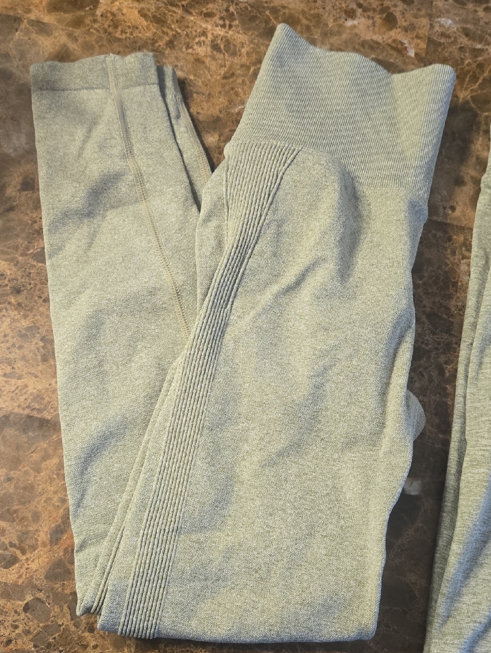 Seamless High-Waist Gray Leggings & Shorts Set